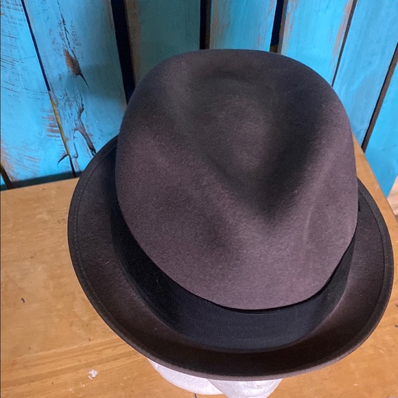 Vintage Goorin Bros. gray wool felt Fedora Hat size large black band made in USA - Picture 2 of 9